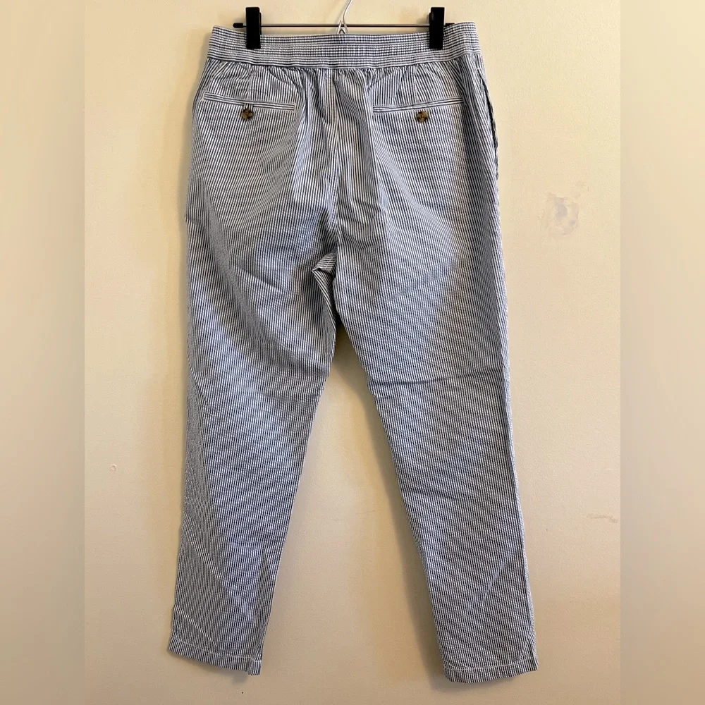 J Crew Men’s 100% Cotton Seersucker Casual Pants Size 30x30 Boating Stripes